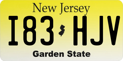 NJ license plate I83HJV