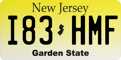 NJ license plate I83HMF