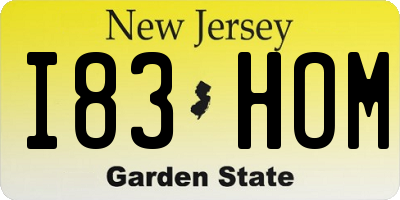 NJ license plate I83HOM