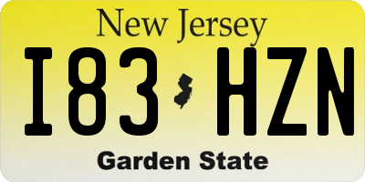 NJ license plate I83HZN