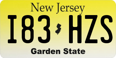 NJ license plate I83HZS