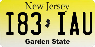 NJ license plate I83IAU