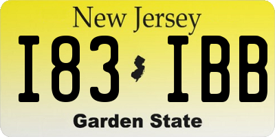 NJ license plate I83IBB