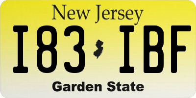 NJ license plate I83IBF