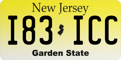 NJ license plate I83ICC