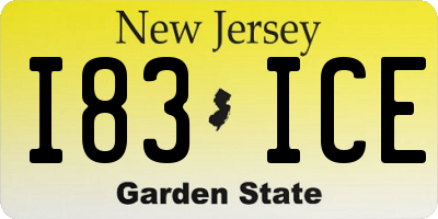 NJ license plate I83ICE