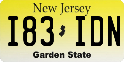 NJ license plate I83IDN