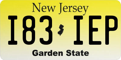 NJ license plate I83IEP
