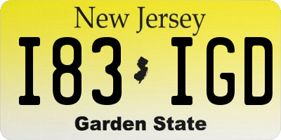 NJ license plate I83IGD