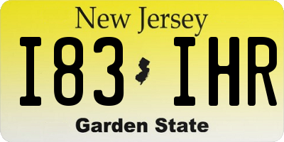 NJ license plate I83IHR