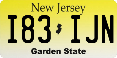 NJ license plate I83IJN