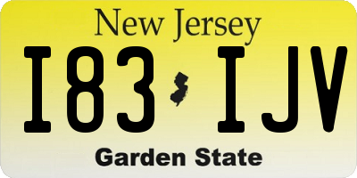 NJ license plate I83IJV