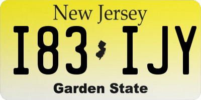 NJ license plate I83IJY