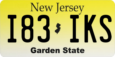 NJ license plate I83IKS