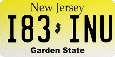 NJ license plate I83INU