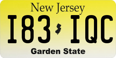 NJ license plate I83IQC