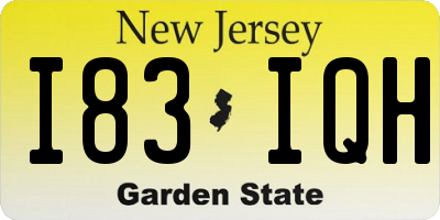 NJ license plate I83IQH