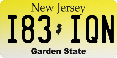 NJ license plate I83IQN