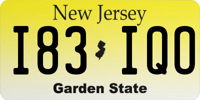 NJ license plate I83IQO