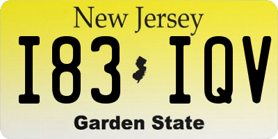 NJ license plate I83IQV