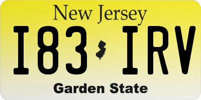 NJ license plate I83IRV