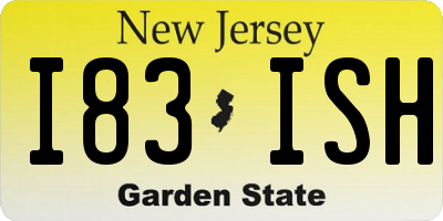 NJ license plate I83ISH