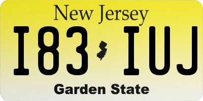 NJ license plate I83IUJ