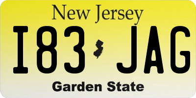 NJ license plate I83JAG