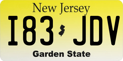 NJ license plate I83JDV
