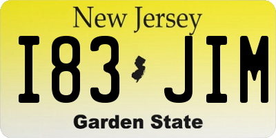 NJ license plate I83JIM