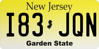 NJ license plate I83JQN