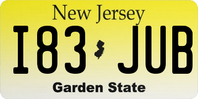NJ license plate I83JUB