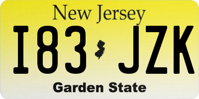 NJ license plate I83JZK