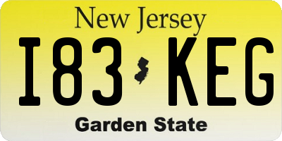 NJ license plate I83KEG
