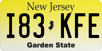 NJ license plate I83KFE