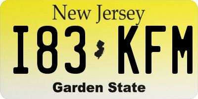 NJ license plate I83KFM