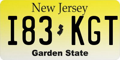 NJ license plate I83KGT
