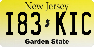 NJ license plate I83KIC