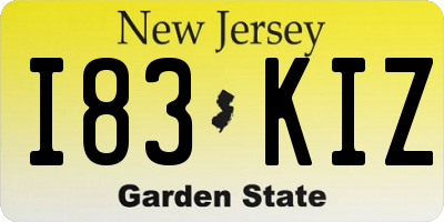 NJ license plate I83KIZ