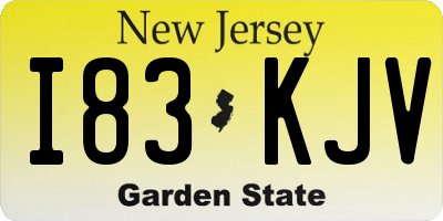 NJ license plate I83KJV