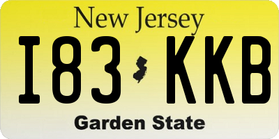 NJ license plate I83KKB