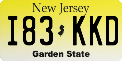 NJ license plate I83KKD