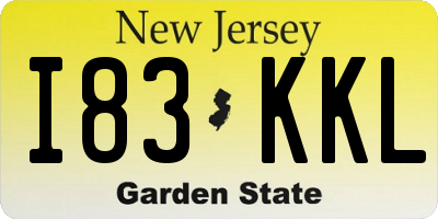 NJ license plate I83KKL