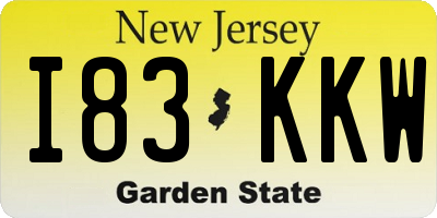 NJ license plate I83KKW