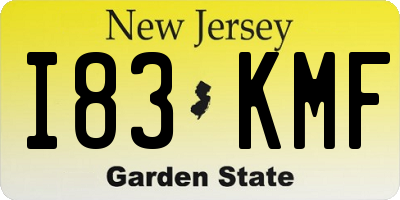 NJ license plate I83KMF