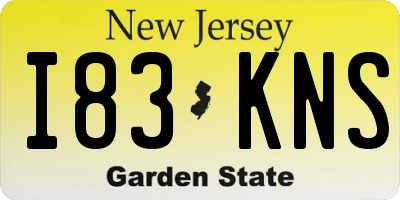 NJ license plate I83KNS