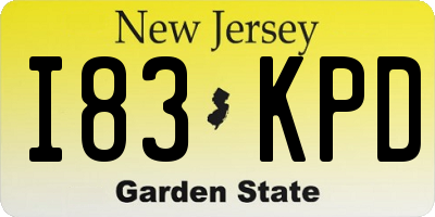 NJ license plate I83KPD