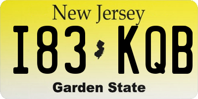 NJ license plate I83KQB
