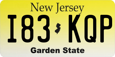 NJ license plate I83KQP
