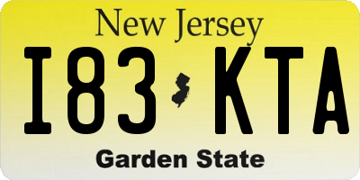 NJ license plate I83KTA